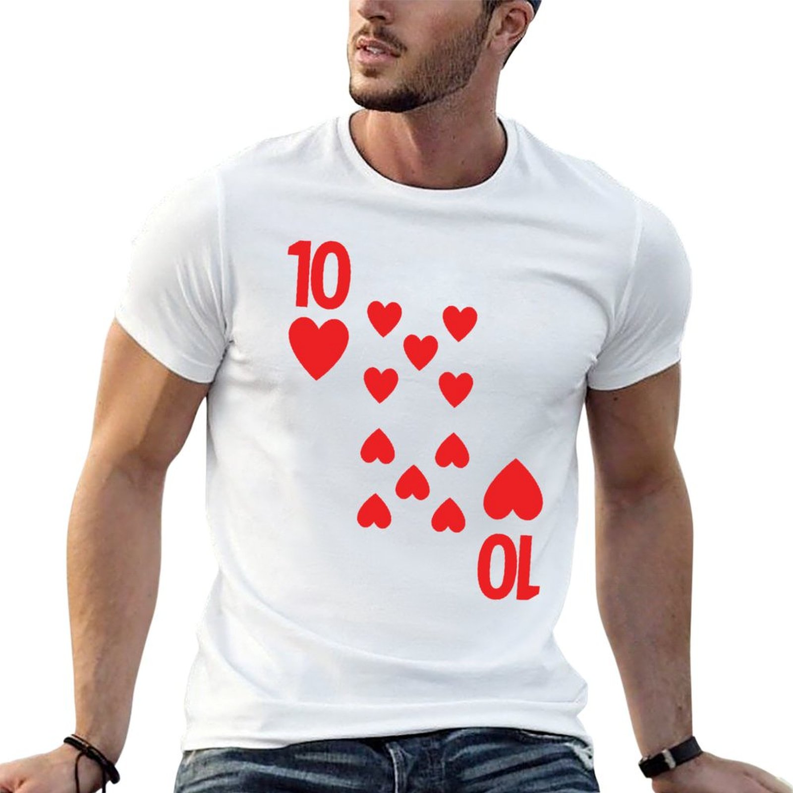 Outdoor Sportsman Group - Ten of Hearts Poker-Spielkarten-Gruppenkostüm 10 T-Shirt