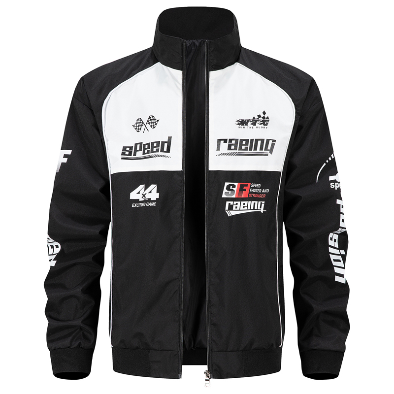 Outdoor Sport Coat - US-Größe Herbst Moto-Rennjacke Herren Stehkragen-Jacken Patchwork-Arbeitskleidung