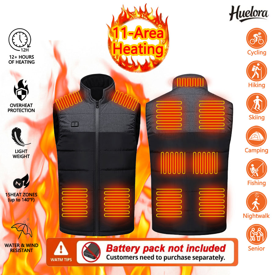 Outdoor Sport Coat - 11-Bereich beheizte Stehkragen-Weste für Herren, warme